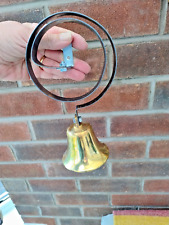 BEAUTIFUL VINTAGE BRASS DOOR / SERVANTS BELL ON SPRING with FIXING BRACKET