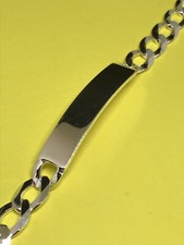 925 GENUINE Sterling Silver Mens 6mm CURB Link ID Bracelet 8.5"
