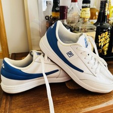 Fila Vintage Tennis 88 Trainers White Blue Swoosh | Size 4.5 Uk | Womens
