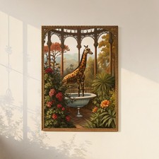 Giraffe in Jungle Bathroom