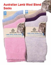 3 Pairs Womens Wool Blend Socks Ladies Australian Lambs Extra Warm Thermal Sock