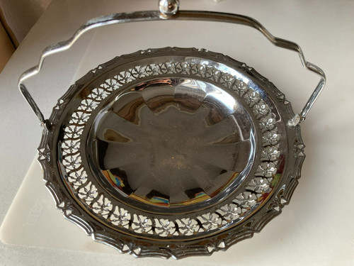 1950 chrome cake stand - 1950's,