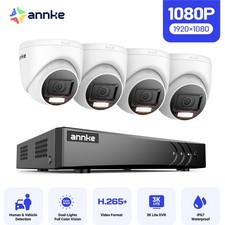 ANNKE 1080p CCTV System Security Camera 5MP Lite 8CH H.265+ DVR 24/7 Recording
