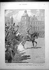 Old Print Raising British Flag Pretoria Lord Roberts Famine Guzerat 1900 20th