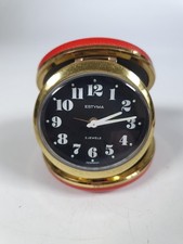  Estyma 2 Jewels Vintage Alarm Travel Clock Made in Germany Collectable 
