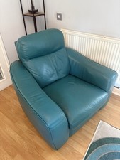 Furniture Village Premium Leather Recliner Chair with USB – Teal