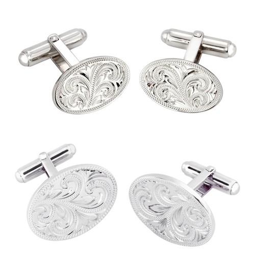 Handmade engraved cufflinks - handmade,