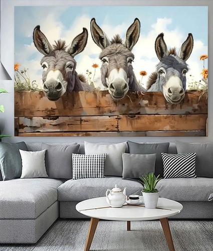 Donkeys over wall beautiful - donkeys,