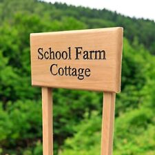 Personalised Sign,Custom Oak House Sign,Outdoor Wooden Name Plaque with 2 stakes