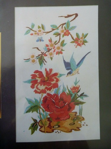 Pink peony bird embroidery kit - peony,