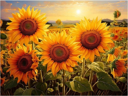Tile mural sunflower field - tile,