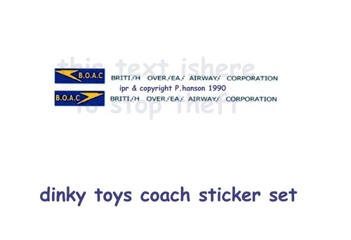 Dinky coach sticker set - dinky,