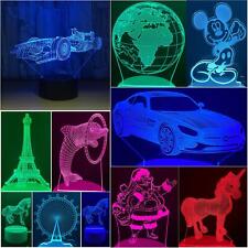 3D LED Illusion Night Light Table Lamp Kids Gift Changing Colours Lights