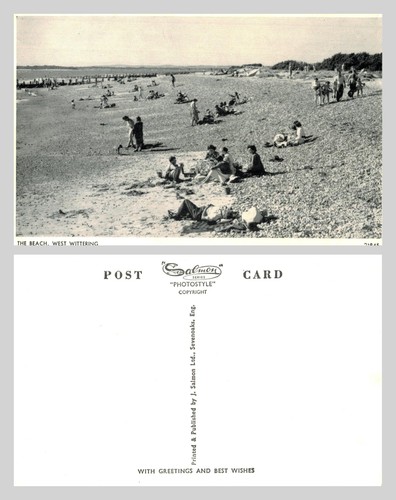 Vintage postcard the beach - -,