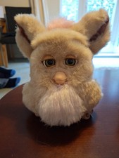 Tiger Furby 2005 -Emoto -Tronic 59294 - Beige Fur Pink Hair Hazel Eyes - Works