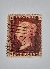 GB QV Penny Red Letters A N