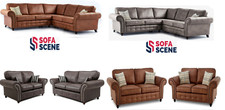 New Suede Leather Corner Sofa 3 2 Seater Black Brown Oakland Beckenham Suite Set