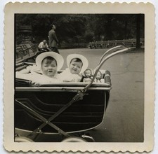 CUTE BABIES TWINS PRAM
