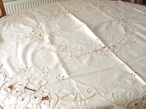 Vintage cream cotton machine - vintage,
