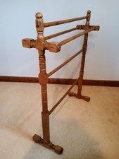 Antique Pine Towel Rail - Freestanding. Lovely Aged Look