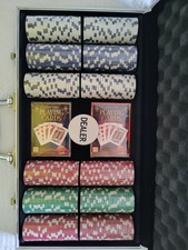 Texas Hold'em Poker Game Incl. Chips, 2 x Card Decks In Aluminium Carry Case