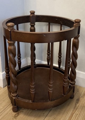 Vintage wooden umbrella stand - wooden,