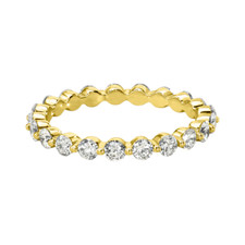 2 Ct Round Diamond Eternity Wedding Band Lab Grown 18K Yellow Gold  6 7 8