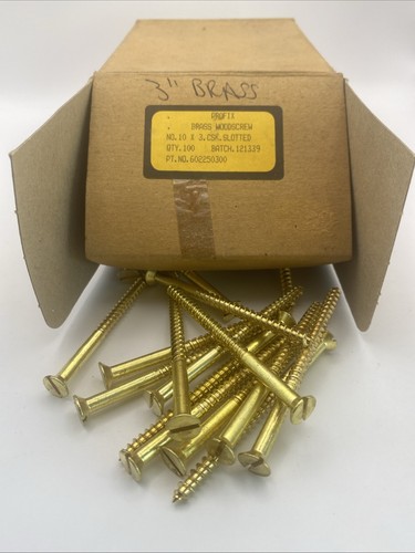 Brass woodscrew screws slotted - brass,