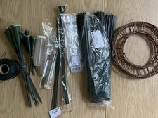collection of floristry supplies, various types of wire, wire Frames/Rings.