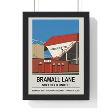 Bramall Lane Sheffield United Stadium Art Print Football Poster