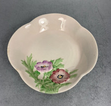 Carlton Ware Pink Floral Poppy Trinket Dish England Vintage Australian Design