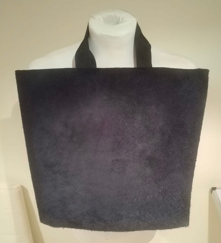 Leather suede hand bag with - hand,