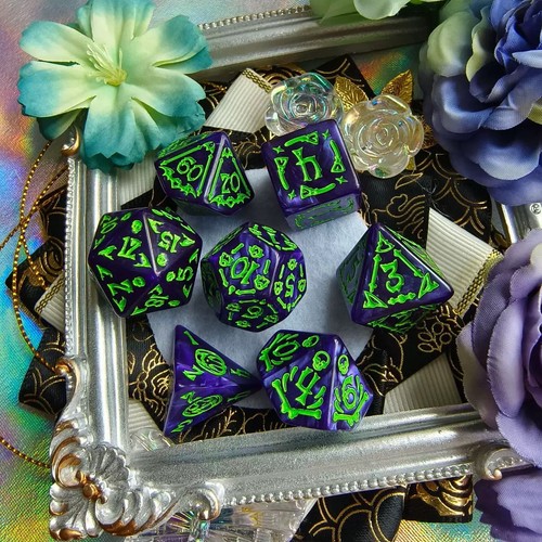 Halloween dice set 7pc - d&d,