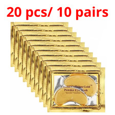 20 PCS UNDER EYE CRYSTAL COLLAGEN GEL PAD GOLD 24K FACE MASK ANTI AGING WRINKLE