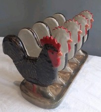 Quail Pottery Ceramics Chicken Toast Rack  Hand Painted