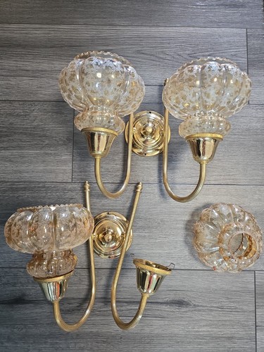 Vintage brass wall lights - vintage,