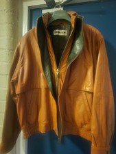 Leather Jacket Men's Large Tan
