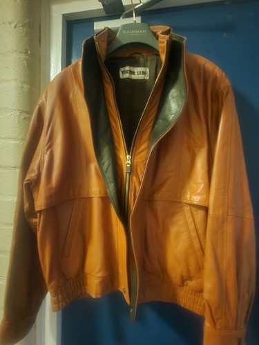 Leather jacket men - men's, large