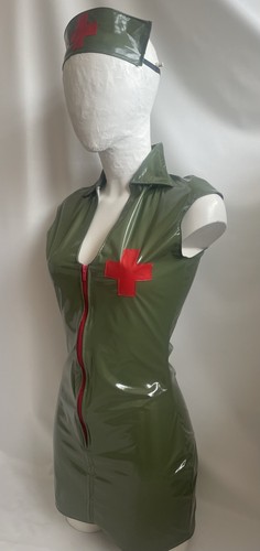 Khaki green pvc nurse uniform - khaki,