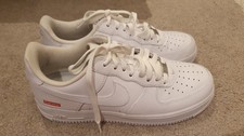 Size 9 - Nike Air Force 1 x Supreme Low Box Logo - White