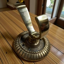 Vintage Solid Brass Coat Hook – Ornate Wall Hook with Screws