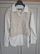 Womens Primark Mock Shirt Jumper Size L