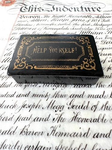 Antique black lacquered - lacquered, paper