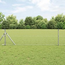 WALPLUS Fence Posts 26 pcs Ø32 mm 80 cm Heavy Duty Galvanised Steel Posts