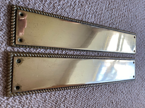 Solid brass finger push plate - solid,