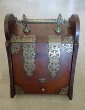 Vintage wooden coal scuttle - vintage,