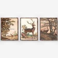Triptych Set of 3 Stag