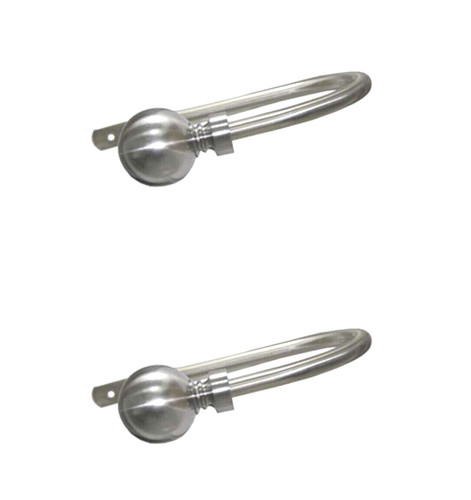 Silver curtain holdbacks wall - curtain,