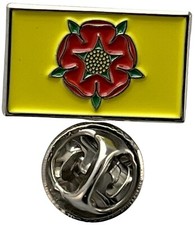 Lancashire County Flag Red Rose Enamel & Metal Lapel Pin Badge FREE UK Delivery!