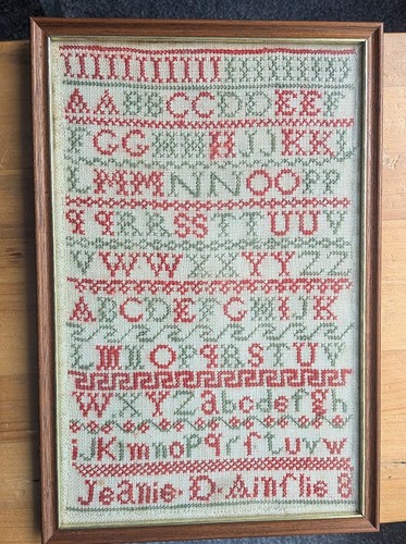 Antique needlework sampler - antique,